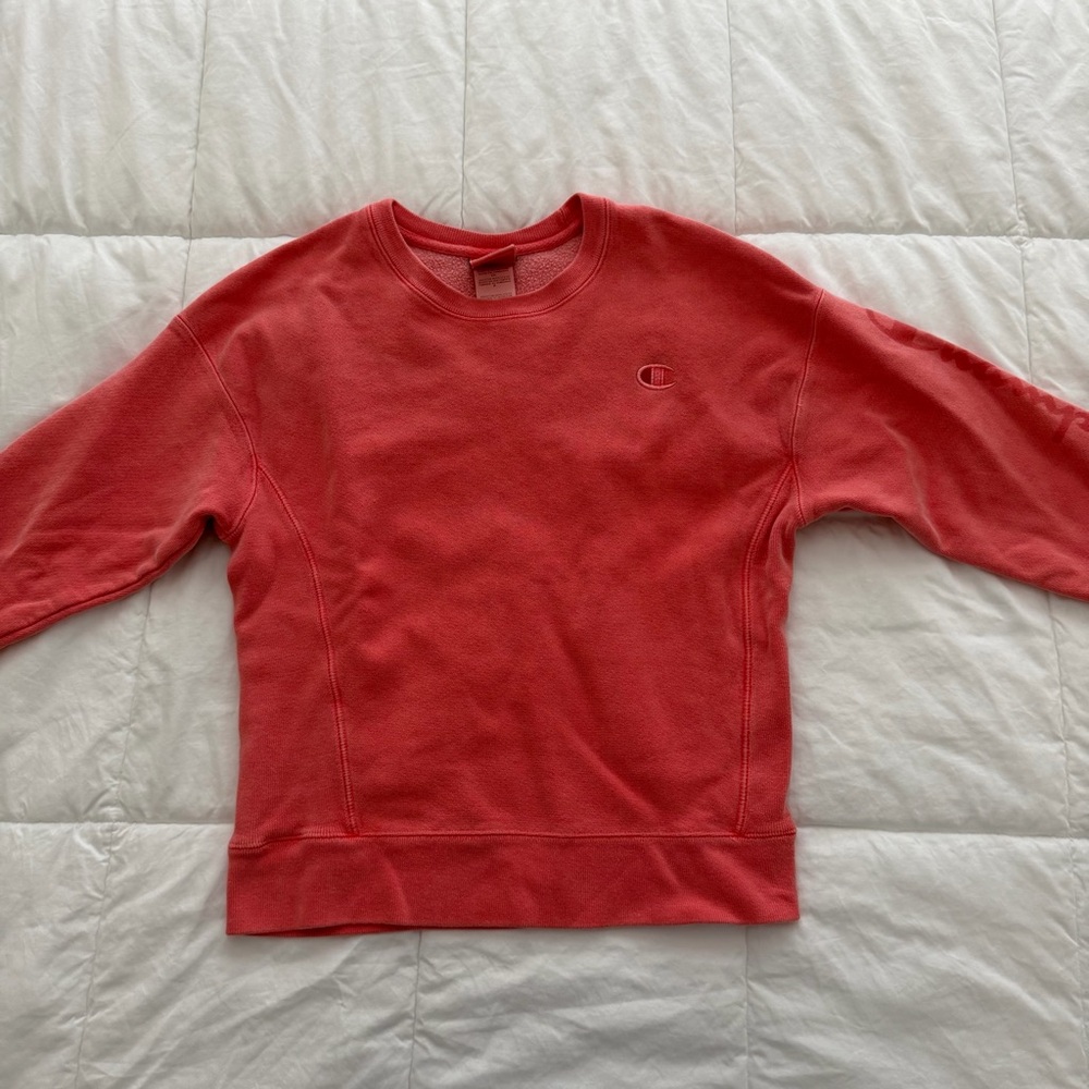 Vintage Coral Red/Pink Champion Sweatshirt Crewneck Size Small